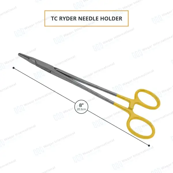 TC Ryder Needle Holder 8″ Serrated Jaws - surgical instruments manufactured by Waqar International, Sialkot - view 3