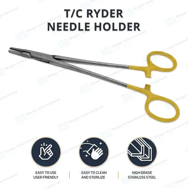 TC Ryder Needle Holder 8″ Serrated Jaws - surgical instruments manufactured by Waqar International, Sialkot - view 10