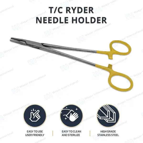 TC Ryder Needle Holder 6″ Serrated Jaws - surgical instruments manufactured by Waqar International, Sialkot - view 10