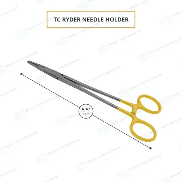 TC Ryder Needle Holder 5.5″ Serrated Jaws - surgical instruments manufactured by Waqar International, Sialkot - view 3