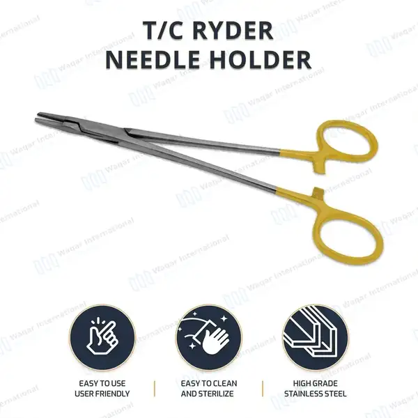 TC Ryder Needle Holder 5.5″ Serrated Jaws - surgical instruments manufactured by Waqar International, Sialkot - view 10