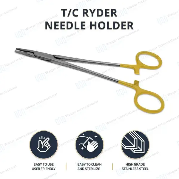TC Ryder Needle Holder 5″ Serrated Jaws - surgical instruments manufactured by Waqar International, Sialkot - view 10