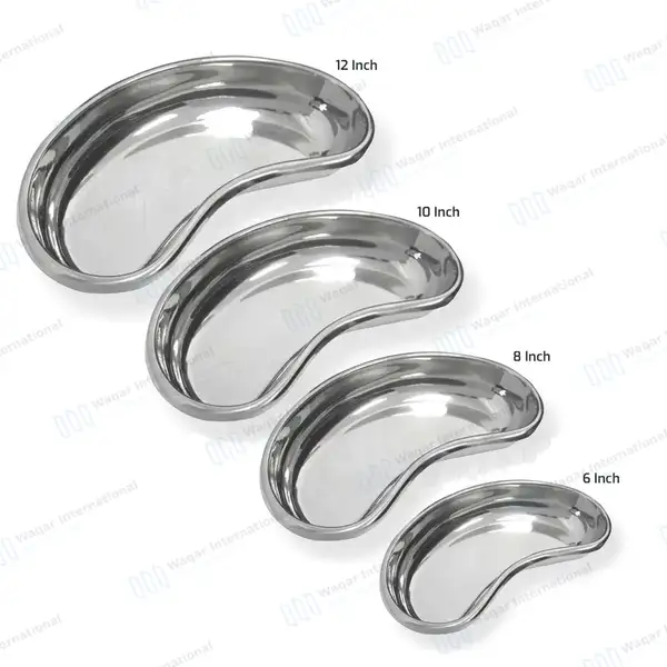 4 Kidney Bowl Basin Emesis Tray Set 6″, 8″, 10″ & 12″ - surgical instruments manufactured by Waqar International, Sialkot - view 4
