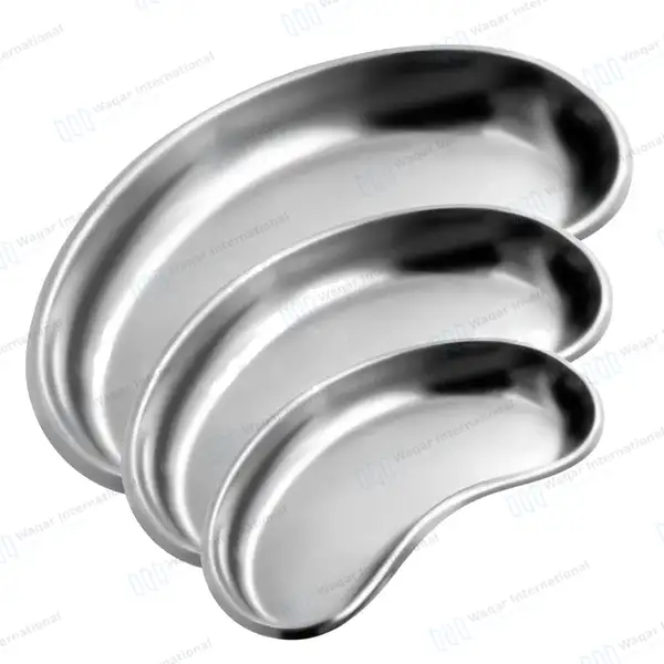 3 Kidney Bowl Basin Emesis Tray Set 6″, 8″ & 10″ - surgical instruments manufactured by Waqar International, Sialkot - view 2
