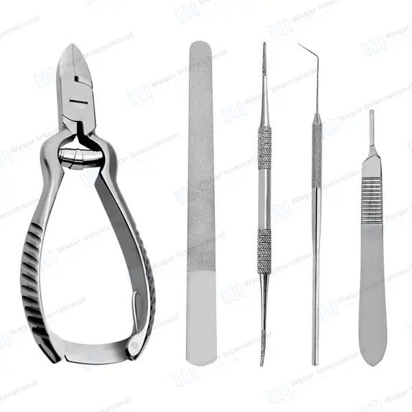 5 Pcs Podiatry Basic Pack with Barrel Spring Nail Nipper - surgical instruments manufactured by Waqar International, Sialkot - view 2