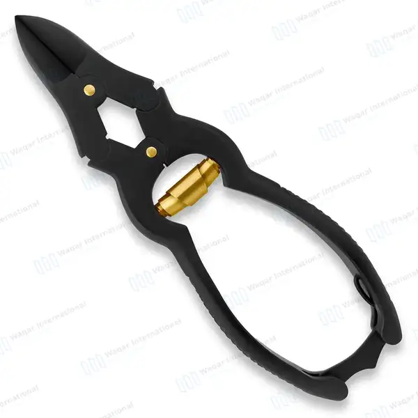 Mycotic Toe Nail Nipper 6″ Double Action Black with Gold Spring - surgical instruments manufactured by Waqar International, Sialkot - view 2