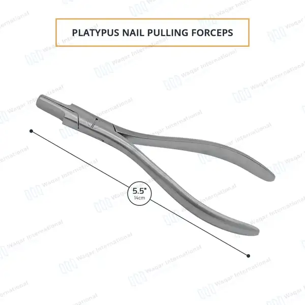 Platypus Nail Pulling Forceps 5.5″ Standard Wide Jaws - surgical instruments manufactured by Waqar International, Sialkot - view 3