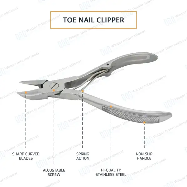 Heavy Duty Ingrown Toenail Nipper 4.5″ Spring Action Handle - surgical instruments manufactured by Waqar International, Sialkot - view 4