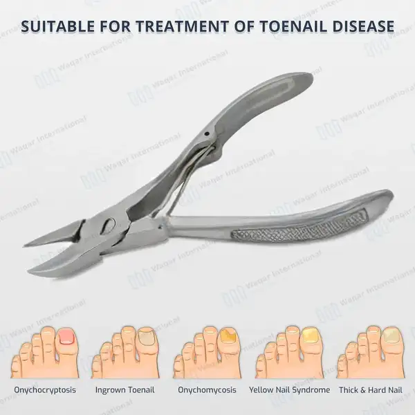 Heavy Duty Ingrown Toenail Nipper 4.5″ Spring Action Handle - surgical instruments manufactured by Waqar International, Sialkot - view 9