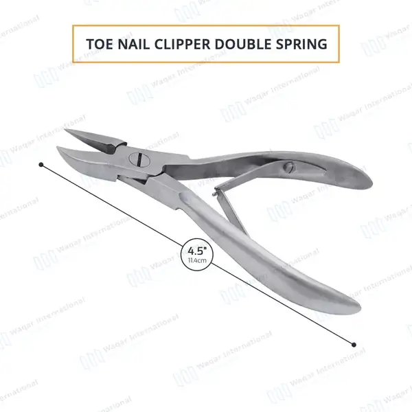 Double Spring Toenail Nipper 4.5″ for Thick Ingrown Nails - surgical instruments manufactured by Waqar International, Sialkot - view 3