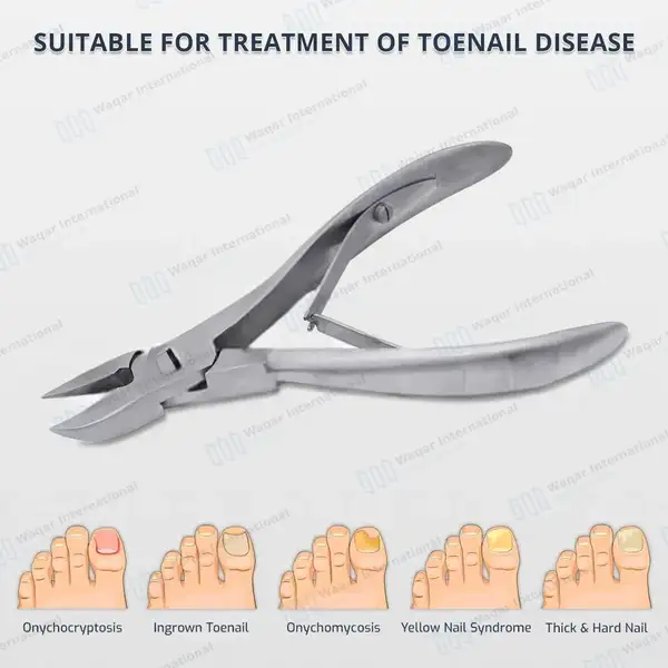 Double Spring Toenail Nipper 4.5″ for Thick Ingrown Nails - surgical instruments manufactured by Waqar International, Sialkot - view 9