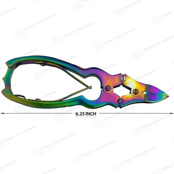 Rainbow Cantilever Nail Clipper 6” Double Action - surgical instruments manufactured by Waqar International, Sialkot - view 2