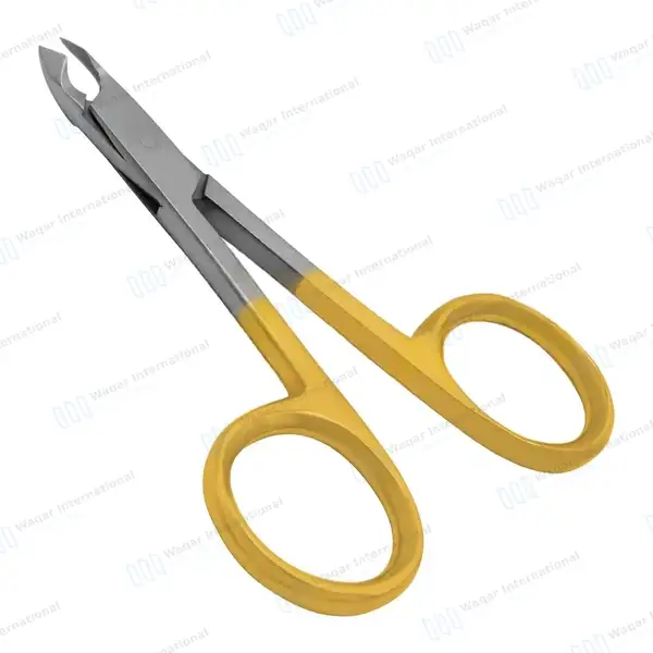 Cuticle Nipper Scissor Style 3.5″ (8.9cm) Gold Ring Handle - surgical instruments manufactured by Waqar International, Sialkot - view 2