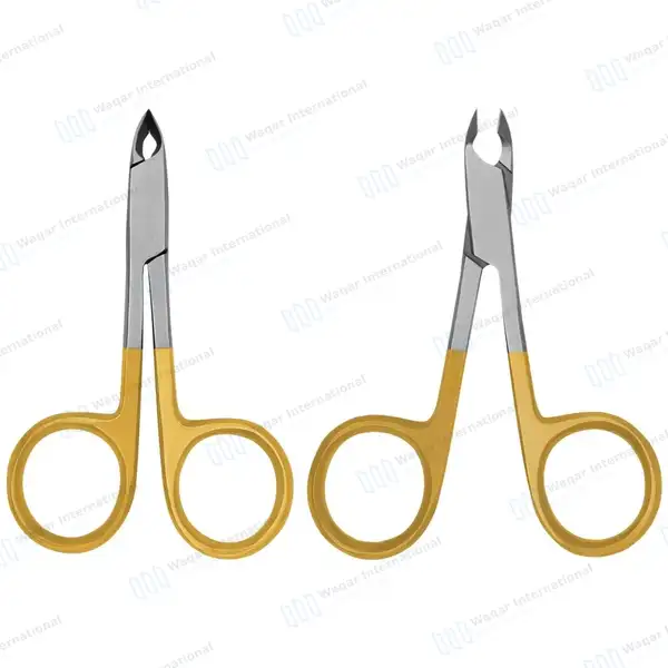Cuticle Nipper Scissor Style 3.5″ (8.9cm) Gold Ring Handle - surgical instruments manufactured by Waqar International, Sialkot - view 6