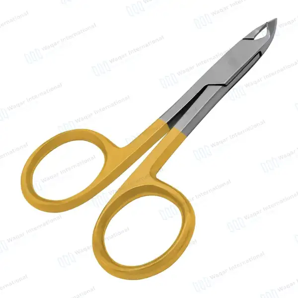 Cuticle Nipper Scissor Style 3.5″ (8.9cm) Gold Ring Handle - surgical instruments manufactured by Waqar International, Sialkot - view 7