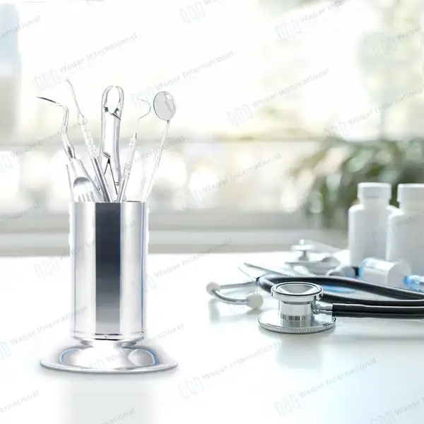 Forceps Jar 4″ x 5″ Surgical Instrument Holder with Stable Base - surgical instruments manufactured by Waqar International, Sialkot - view 3