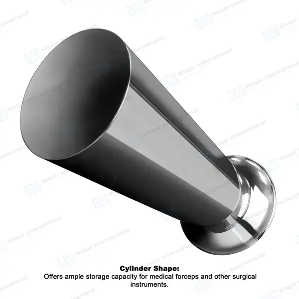 Forceps Jar 4″ x 8″ Surgical Instrument Holder with Stable Base - surgical instruments manufactured by Waqar International, Sialkot - view 2