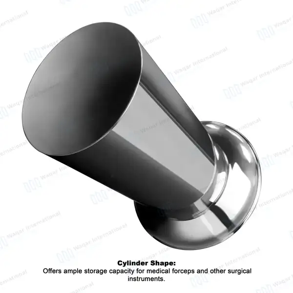 2 Pcs Forceps Jar Set 5″ & 8″ Surgical Instrument Holder with Stable Base - surgical instruments manufactured by Waqar International, Sialkot - view 2