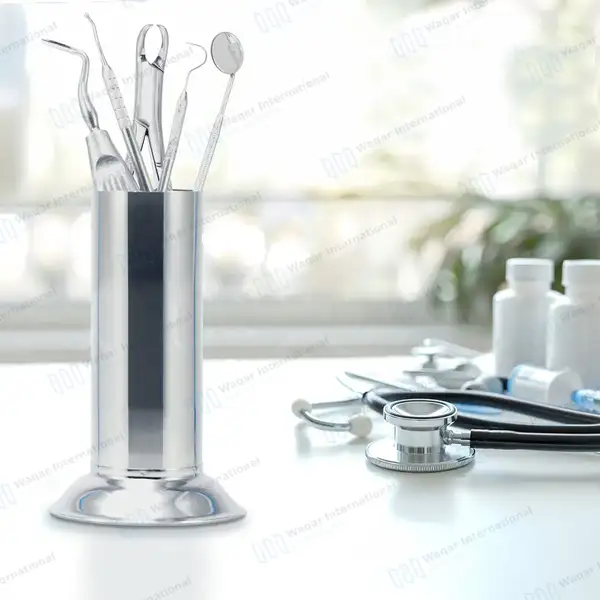 2 Pcs Forceps Jar Set 5″ & 8″ Surgical Instrument Holder with Stable Base - surgical instruments manufactured by Waqar International, Sialkot - view 4