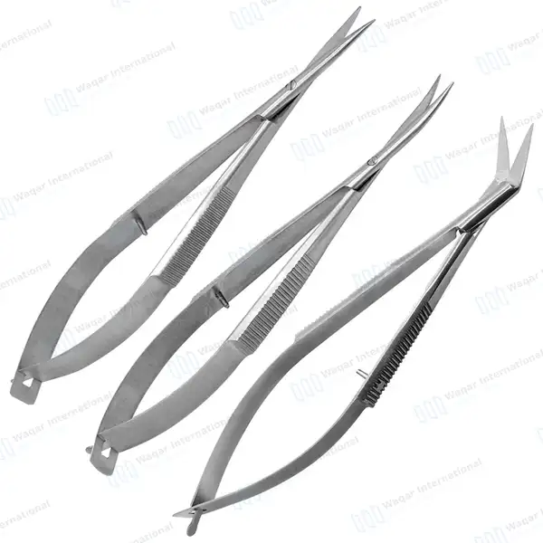 15 Pcs Micro Surgery Scissors Set Straight Curved & Angled - surgical instruments manufactured by Waqar International, Sialkot - view 4