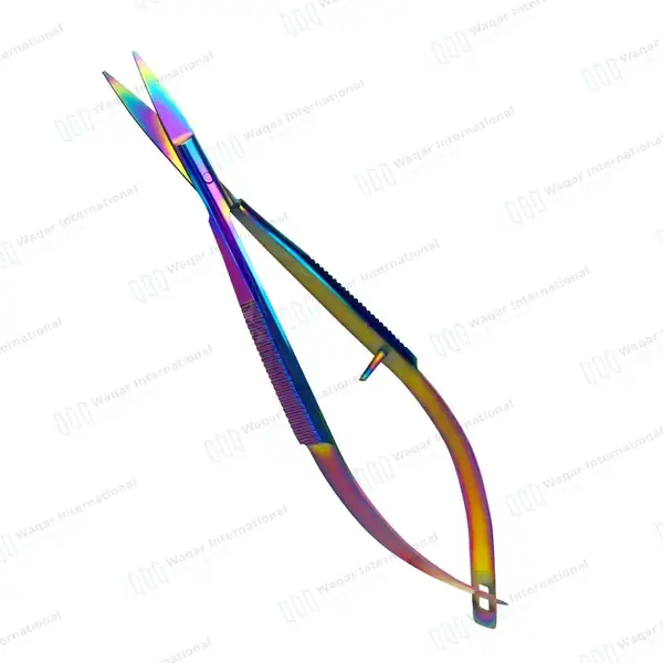 Rainbow Castroviejo Scissors 4.5″ Straight - surgical instruments manufactured by Waqar International, Sialkot - view 2