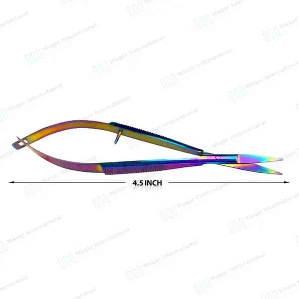 Rainbow Castroviejo Scissors 4.5″ Straight - surgical instruments manufactured by Waqar International, Sialkot - view 3