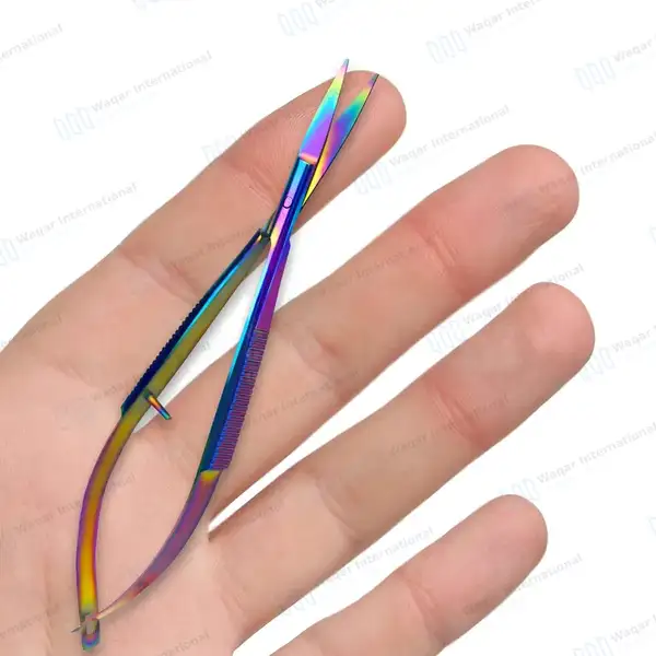 Rainbow Castroviejo Scissors 4.5″ Straight - surgical instruments manufactured by Waqar International, Sialkot - view 8