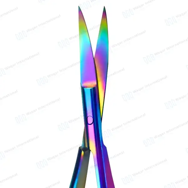 Rainbow Castroviejo Scissors 4.5″ Curved - surgical instruments manufactured by Waqar International, Sialkot - view 4