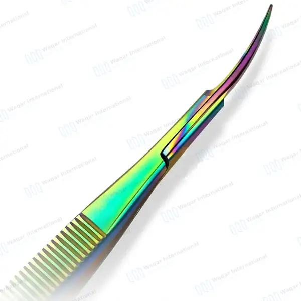 Rainbow Castroviejo Scissors 4.5″ Curved - surgical instruments manufactured by Waqar International, Sialkot - view 5