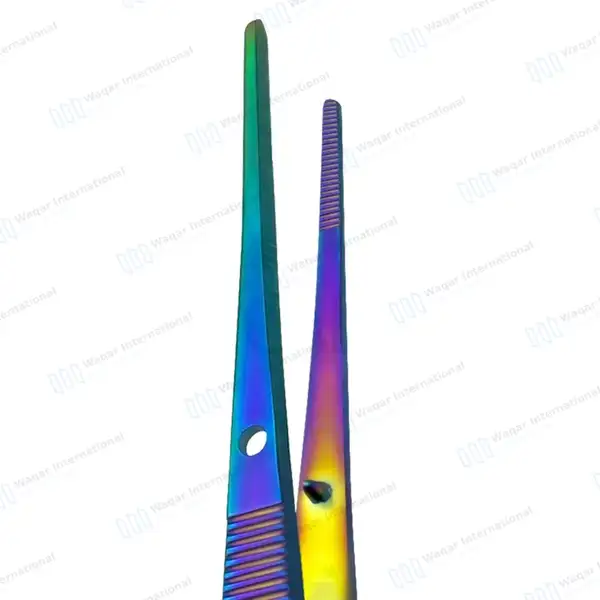 Rainbow Iris Forceps 4″ Serrated Straight - surgical instruments manufactured by Waqar International, Sialkot - view 4