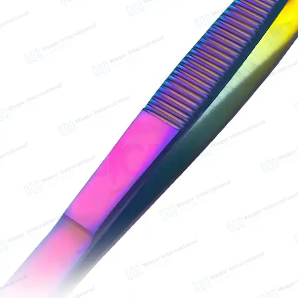 Rainbow Iris Forceps 4″ Serrated Straight - surgical instruments manufactured by Waqar International, Sialkot - view 5
