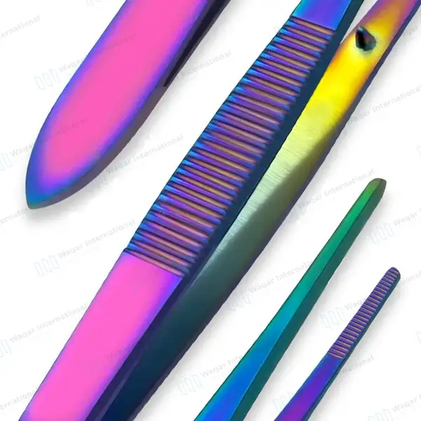 Rainbow Iris Forceps 4″ Serrated Straight - surgical instruments manufactured by Waqar International, Sialkot - view 7
