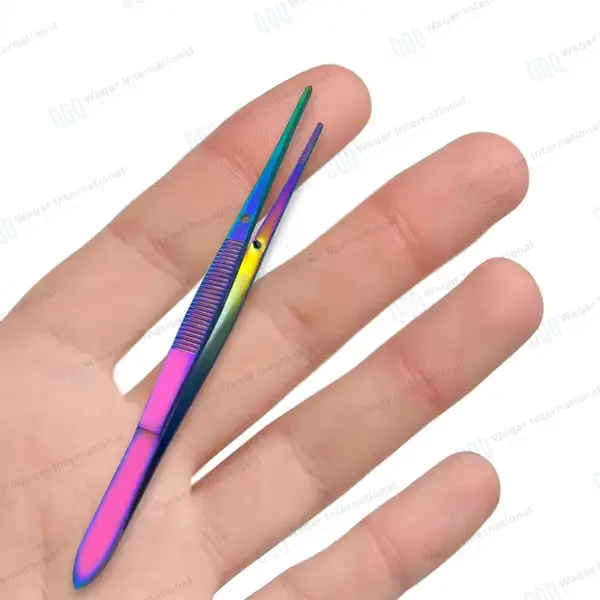 Rainbow Iris Forceps 4″ Serrated Straight - surgical instruments manufactured by Waqar International, Sialkot - view 8