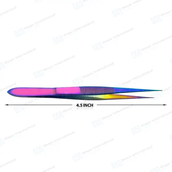 Rainbow Splinter Forceps 4.5″ Pointed Tips - surgical instruments manufactured by Waqar International, Sialkot - view 3