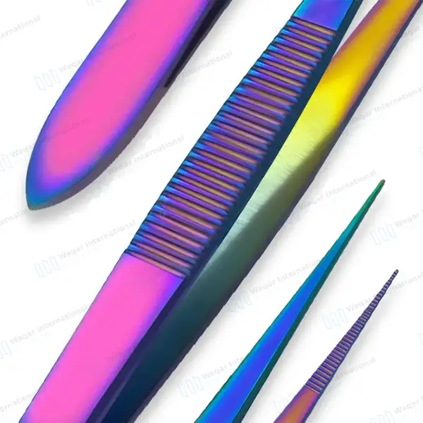 Rainbow Splinter Forceps 4.5″ Pointed Tips - surgical instruments manufactured by Waqar International, Sialkot - view 7