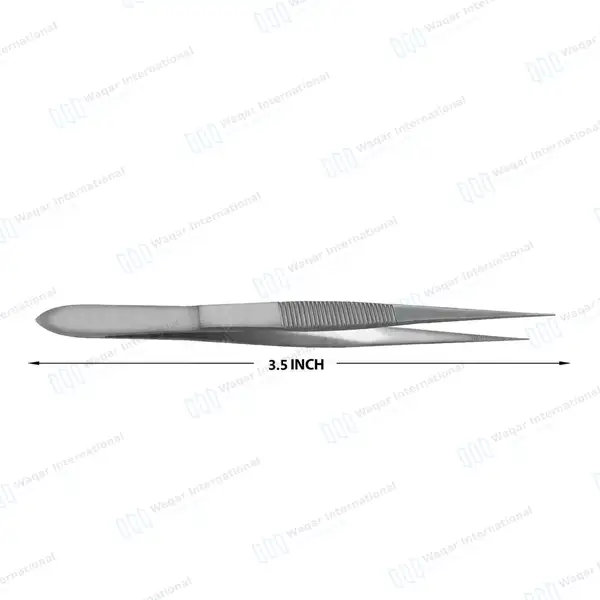 Splinter Forceps 3.5″ Fine Point Serrated Tips - surgical instruments manufactured by Waqar International, Sialkot - view 3