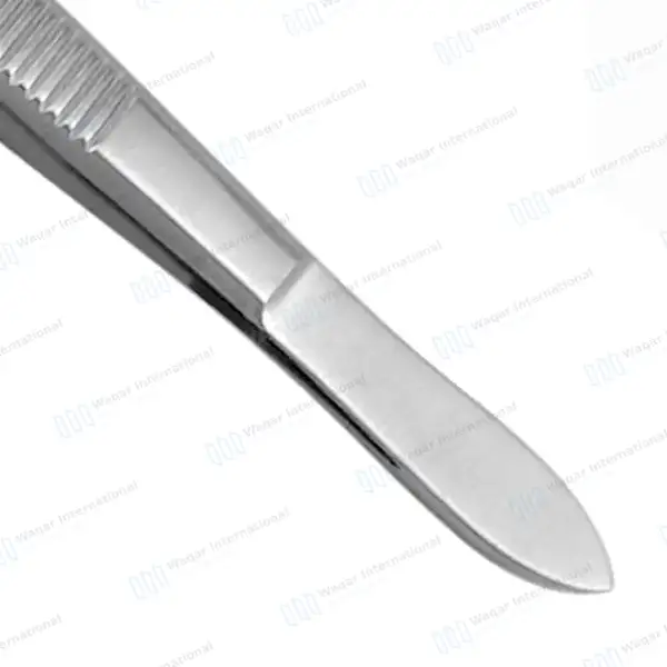 Splinter Forceps 4.5″ Fine Point Curved Serrated Tips - surgical instruments manufactured by Waqar International, Sialkot - view 5