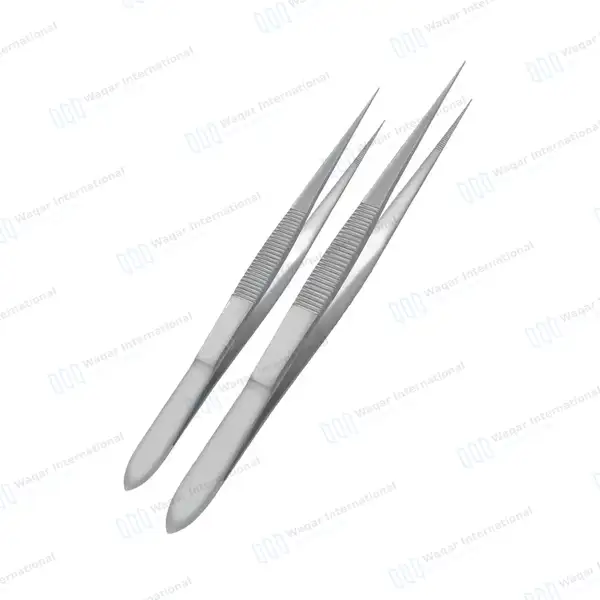 5 Pcs Splinter Forceps & College Tweezer Set Serrated Tips - surgical instruments manufactured by Waqar International, Sialkot - view 2