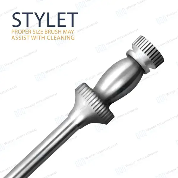 Adson Suction Tube 8″ with Finger Valve & Obturator 15 FR (5mm) - surgical instruments manufactured by Waqar International, Sialkot - view 4