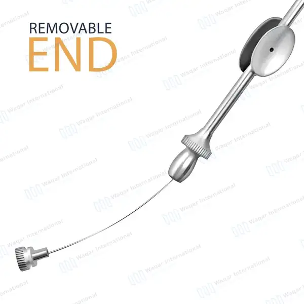 Adson Suction Tube 8″ with Finger Valve & Obturator 15 FR (5mm) - surgical instruments manufactured by Waqar International, Sialkot - view 6