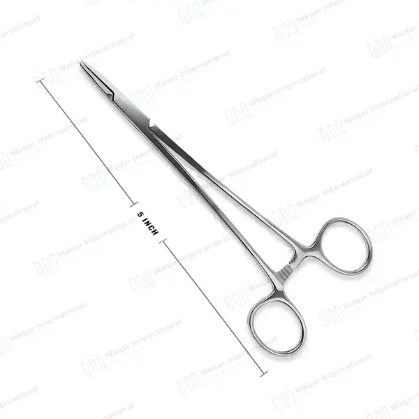 Mayo Hegar Needle Holder 5″ Cross Serrated Tips - surgical instruments manufactured by Waqar International, Sialkot - view 2