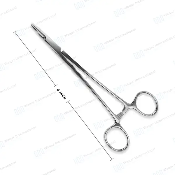 Mayo Hegar Needle Holder 6″ Cross Serrated Tips - surgical instruments manufactured by Waqar International, Sialkot - view 2