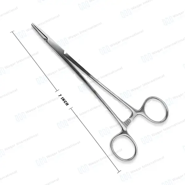 Mayo Hegar Needle Holder 7″ Cross Serrated Tips - surgical instruments manufactured by Waqar International, Sialkot - view 2