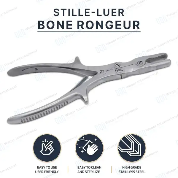 Stille-Luer Bone Rongeur 8.75″ Straight Jaws 9mmx15mm - surgical instruments manufactured by Waqar International, Sialkot - view 10