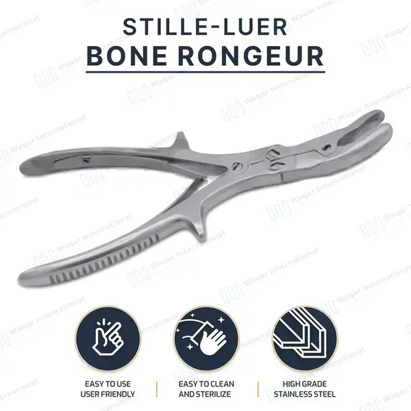 Stille-Luer Bone Rongeur 8.75″ Curved Jaws 9mmx15mm - surgical instruments manufactured by Waqar International, Sialkot - view 9