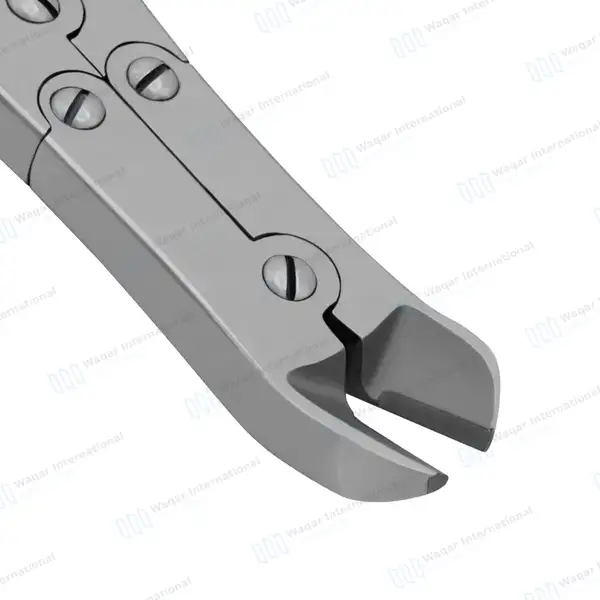 T/C Pin & Wire Cutter Double Action 7″ Angled Max Cutting Capacity 1.6mm (1/16″) - surgical instruments manufactured by Waqar International, Sialkot - view 2