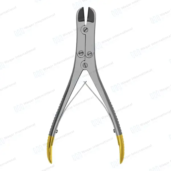 T/C Pin & Wire Cutter Double Action 7″ Angled Max Cutting Capacity 1.6mm (1/16″) - surgical instruments manufactured by Waqar International, Sialkot - view 6