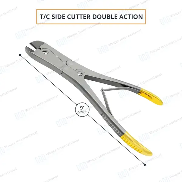 T/C Side Cutter Double Action 9″ Max Cutting Capacity 2.4mm 3/32″ - surgical instruments manufactured by Waqar International, Sialkot - view 2