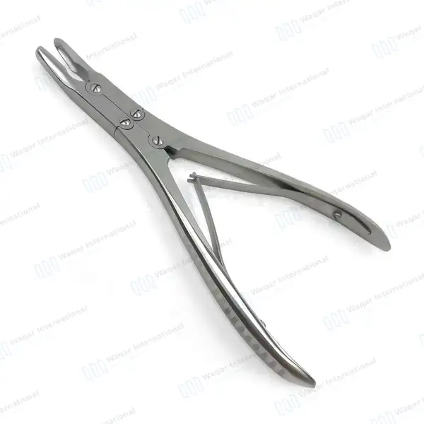 Ruskin Bone Rongeur 6″ Curved 3mm Bite Double Action - surgical instruments manufactured by Waqar International, Sialkot - view 2
