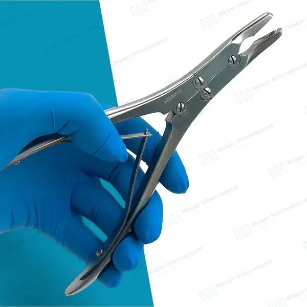Ruskin Bone Rongeur 6″ Curved 3mm Bite Double Action - surgical instruments manufactured by Waqar International, Sialkot - view 5